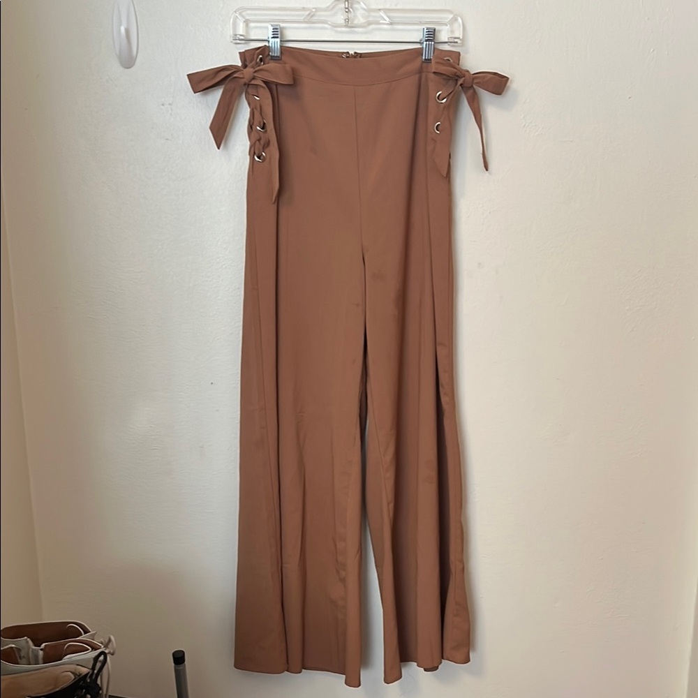 Elegant Brown Wide-Leg Pants